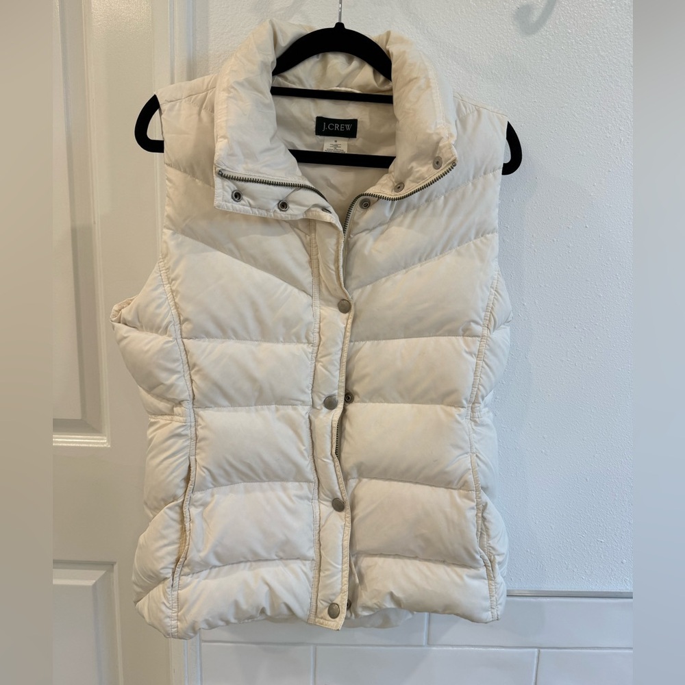 J. Crew Women's Off-White Puffer Vest Size Medium